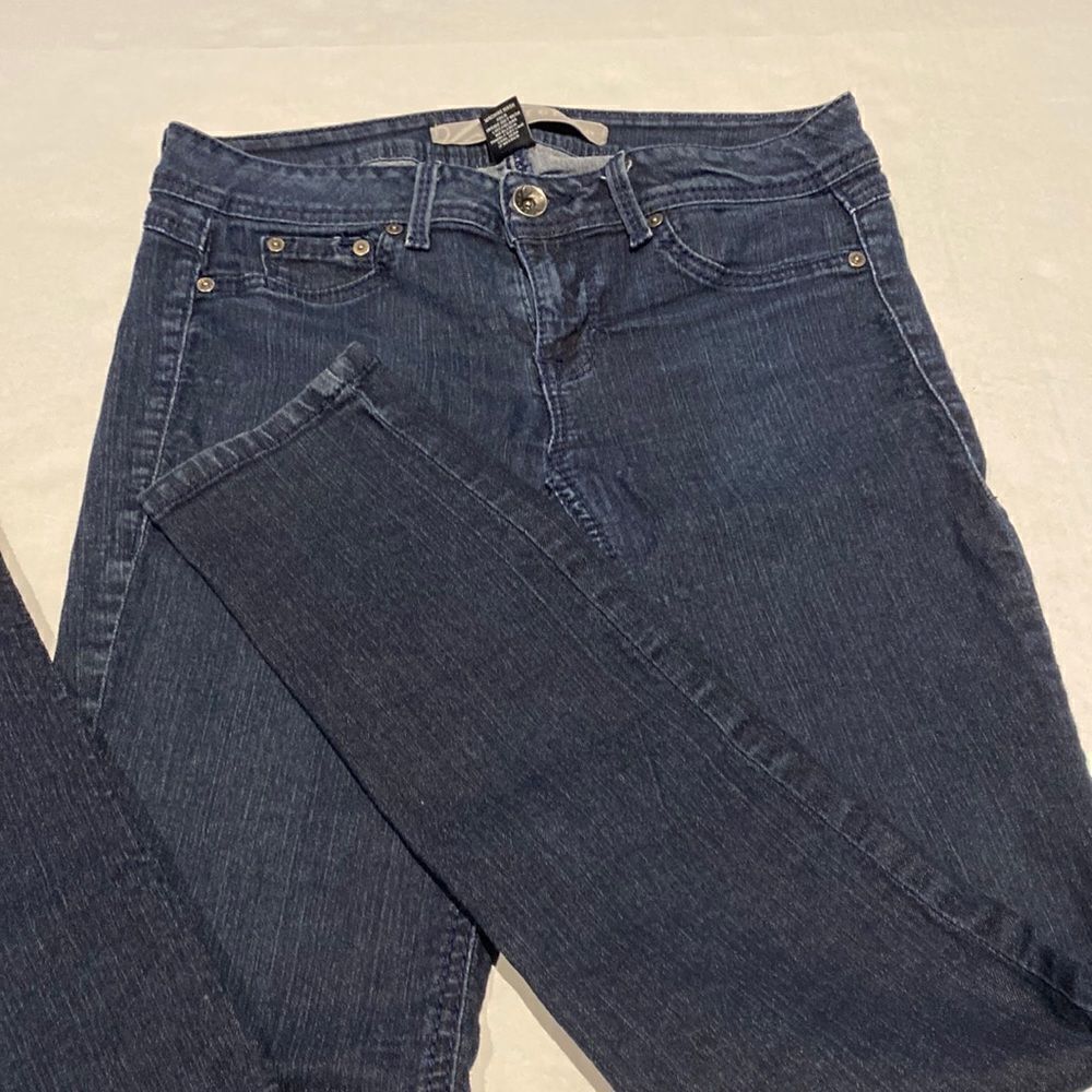 5 pocket dark navy skinny jeans by refuge size 7
